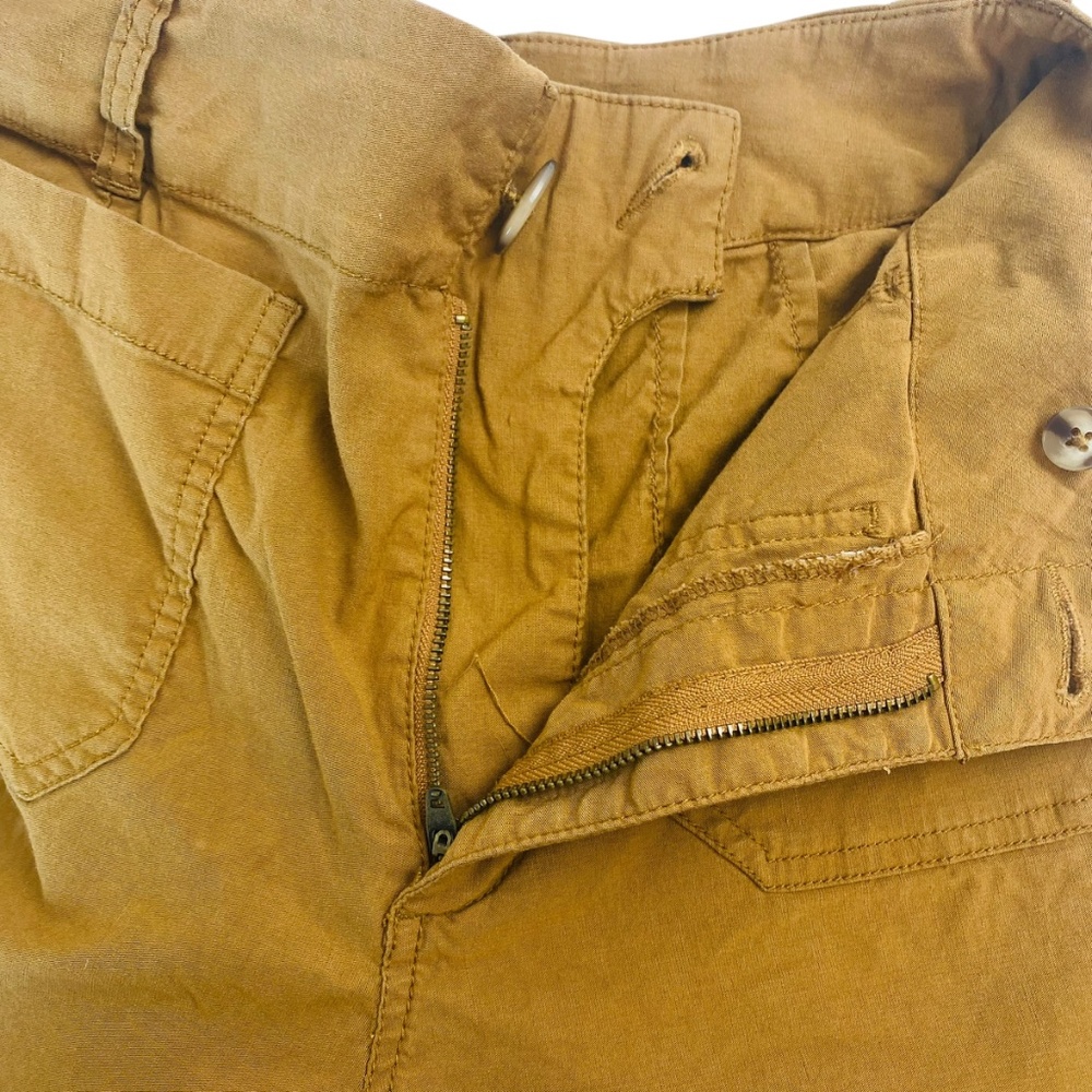 ANTHROPOLOGIE Linen Blend Crop Wide-Leg Pants in Tan Size 25 - Picture 7 of 10